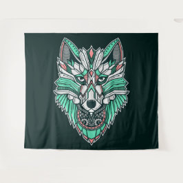 Tapete De Parede Wolf Tribal