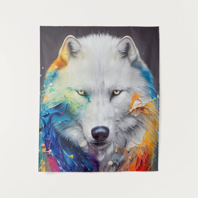 Tapete De Parede Wolf White wolf Animal Discovery Adventure Nature (Frente)