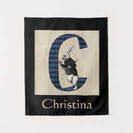 Tapete De Parede Wonderland White Rabbit - Letra C