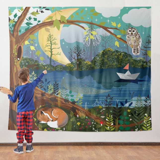 Tapete De Parede Woodland Riverside Children's Room (Criador carregado)