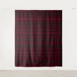 Tapete De Parede Xadrez Burgundy Elegante