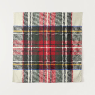 Tapete De Parede Xadrez de tartã escocesa vermelha e branca.