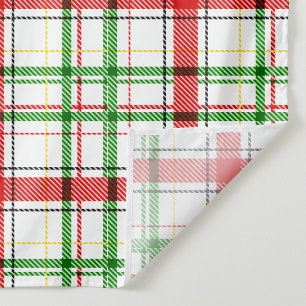 Tapete De Parede Xadrez Flannel de Natal - Design Tartan - Branco