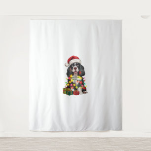 Tapete De Parede Xmas Lighting Santa Hat Alaskan Malamute Dog Chris