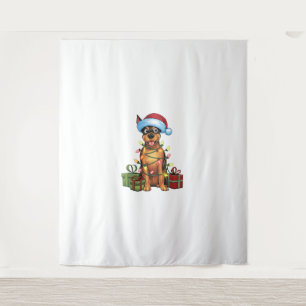 Tapete De Parede Xmas Lighting Santa Hat Cristo alemão Pinscher
