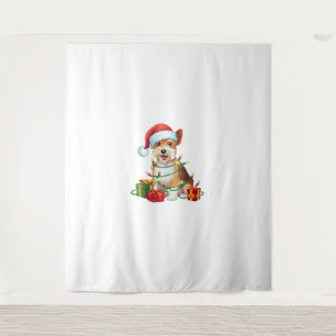 Tapete De Parede Xmas Lighting Santa Hat Dandie Dinmont Terrier Dog
