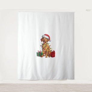 Tapete De Parede Xmas Lighting Santa Hat Ridgeback Dog Ch