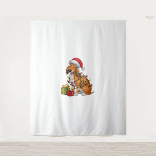 Tapete De Parede Xmas Lighting Santa Hat Scottish Deerhound Dog Chr