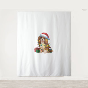 Tapete De Parede Xmas Lighting Santa Hat Tibetan Spaniel Cristo