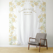 Yellow Rose Wedding Photo Backdrop