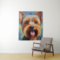 Yorkshire Terrier Pointillism Cão Portrait