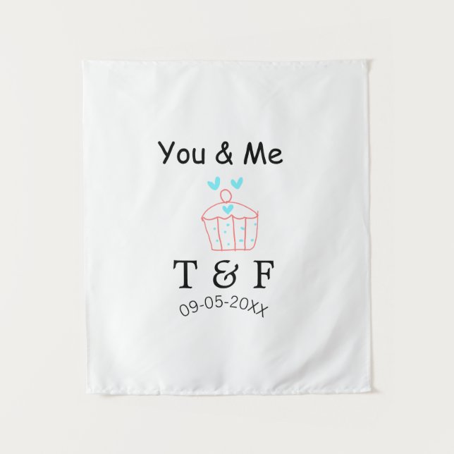 Tapete De Parede You and me love cup cake red valentine's day name  (Frente)