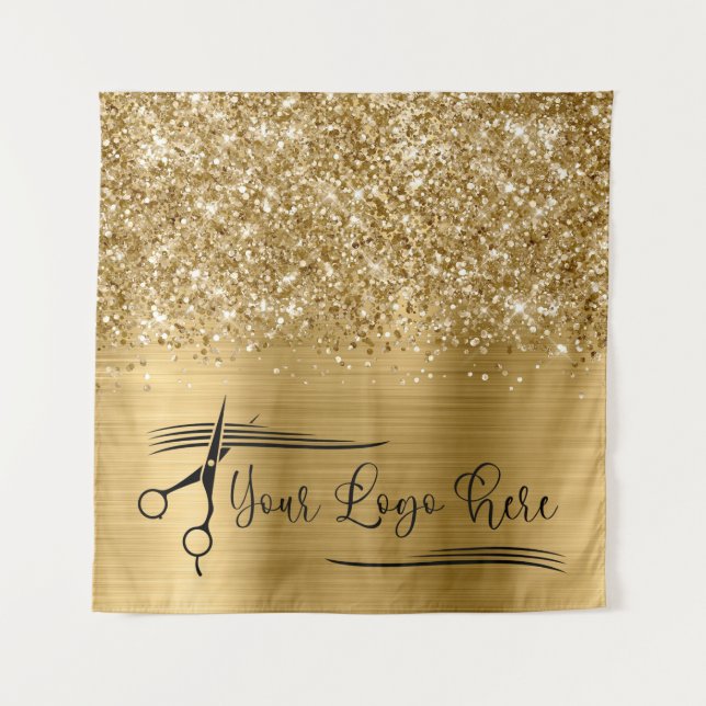 Tapete De Parede Your Logo Glittery Gold Glam (Frente)
