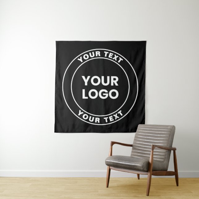 Tapete De Parede Your Uploaded Logo + Bold Circular Text  (In Situ)