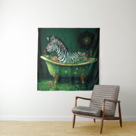 Tapete De Parede Zebra divertida numa Banheira