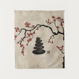 Tapete De Parede Zen Stones Sakura Tree