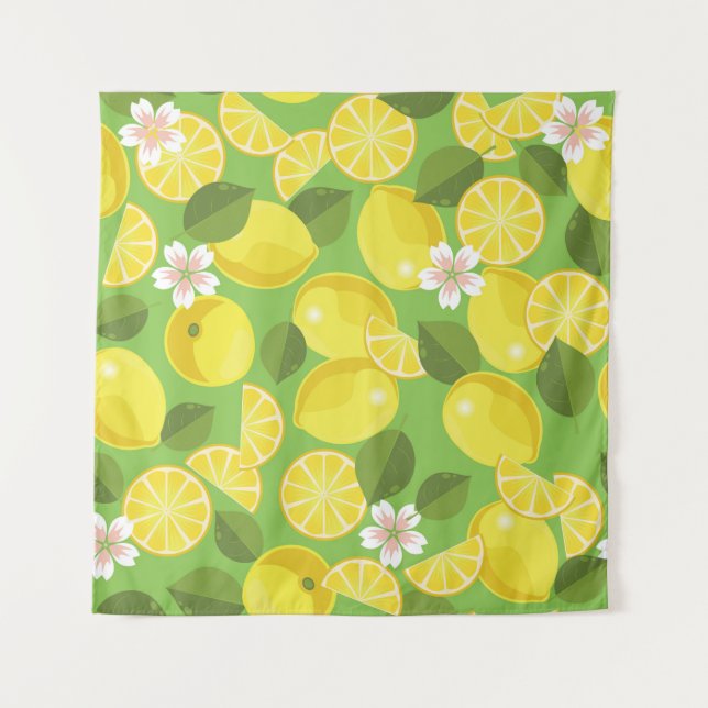 Tapete De Parede Zesty Lemon: Citrus Pattern Delight (Frente)