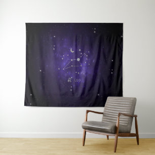 Tapete De Parede Zodíaco Purple Leo Horóscopo de Astrologia Cósmi