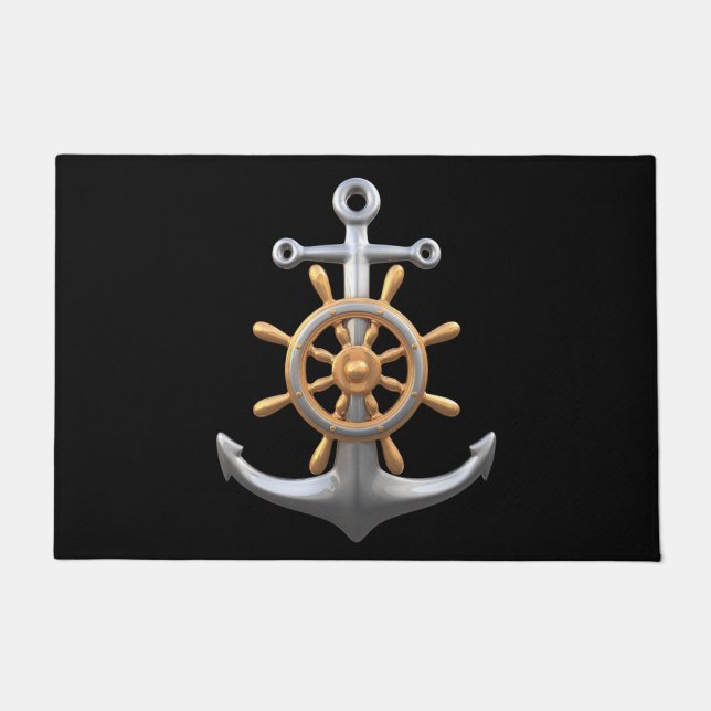 Tapete de Porta Âncora e Roda de Navio (Frente)