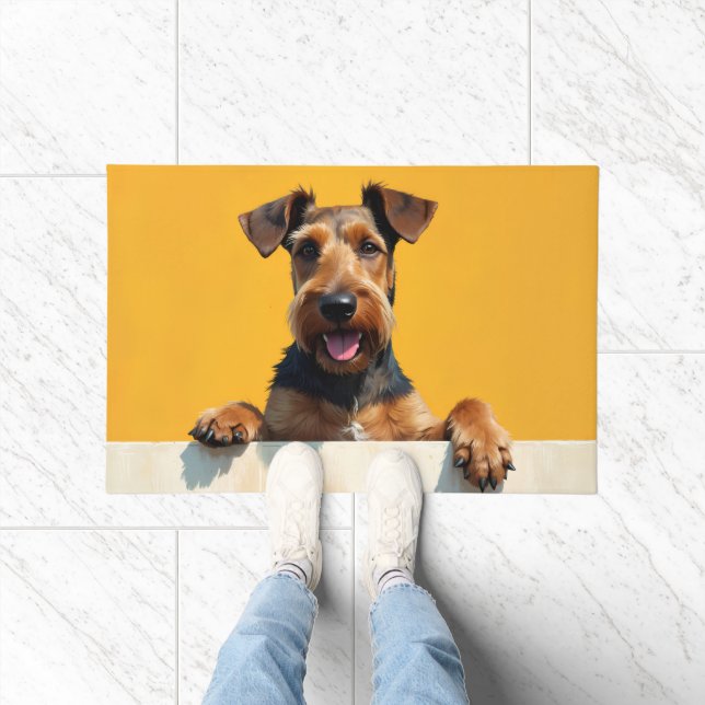 Tapete de Porta com Arte de Airedale Terrier (Interior)