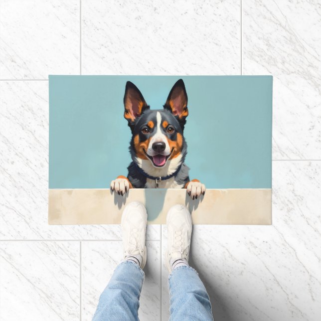 Tapete de Porta com Arte de Australian Cattle Dog (Interior)