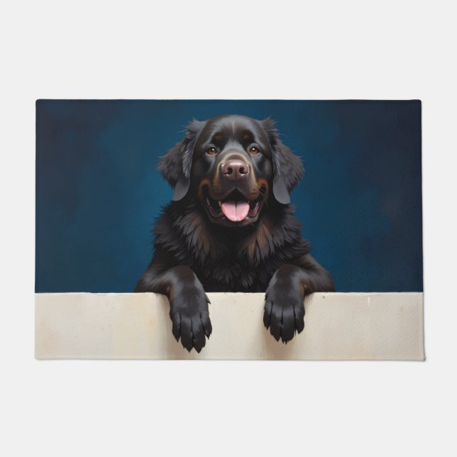Tapete de Porta com Arte de Cachorro Terra Nova (Frente)