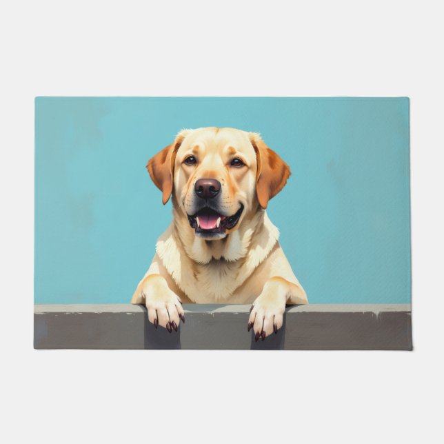 Tapete de Porta com Arte de Labrador Retriever (Frente)