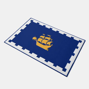 Tapete de Porta com Bandeira da Cidade de Quebec,