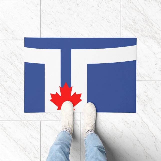 Tapete de Porta com Bandeira de Toronto, Canadá (Interior)