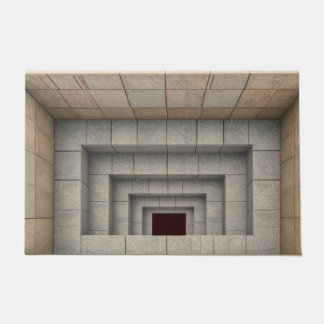 Tapete de Porta com Ilusão 3D de Pedra com Buraco
