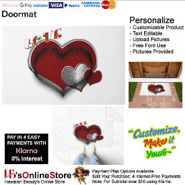 Tapete de Porta com Magia do Coração e Fundo Branc