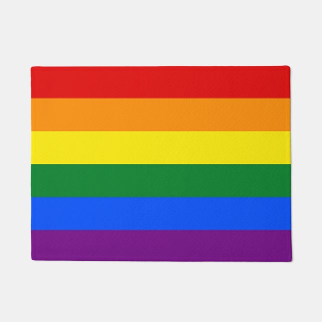 Tapete de Porta da Bandeira do Orgulho Arco-íris D (Frente)