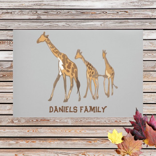 tapete de porta da família Giraffe personalizada (Criador carregado)