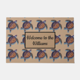 tapete de porta de tartaruga marinha monograma