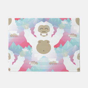 tapete de porta de yeti rosa