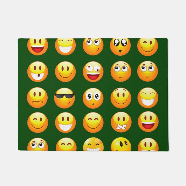 tapete de porta emoji verde-escuro (Frente)