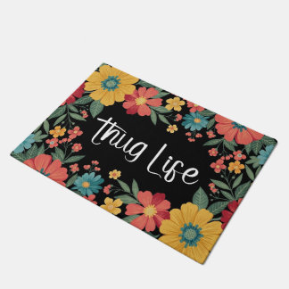 Tapete de Porta Floral Thug Life