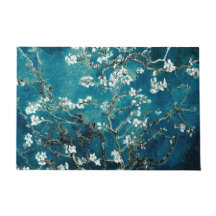 Tapete de Porta Flores de Amendoeira em Teal Escur