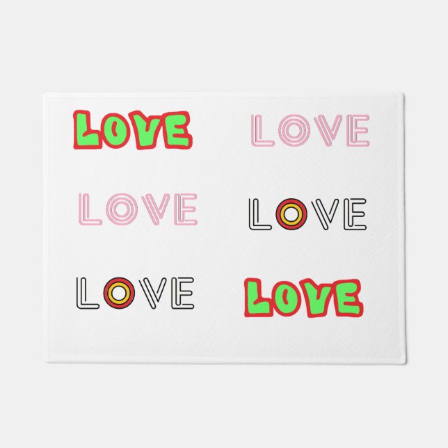 Tapete de porta LOVE estilo retrô (Frente)