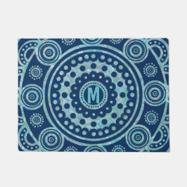 tapete de porta Mandala, Turquoise Monogramada