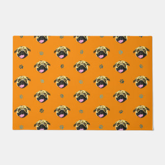 Tapete de Porta Pug Laranja