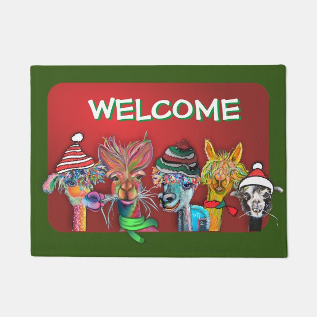 tapete de porta Quirky Alpaca (Frente)