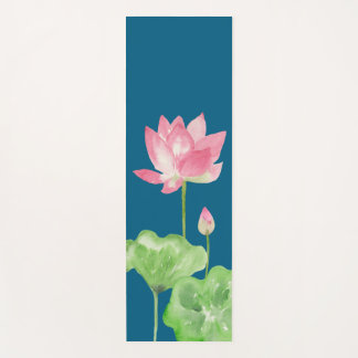 TAPETE DE YOGA 水彩で描いたハスの花のヨガマット