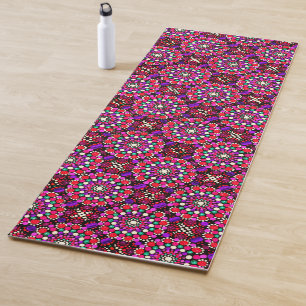 Tapete De Yoga 078 - Padrões cor-de-rosa Mandala Yoga Mat