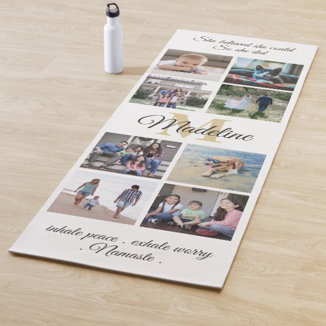 Tapete De Yoga 2 Foto de monograma Dourada e branco de mantra per (In Situ)