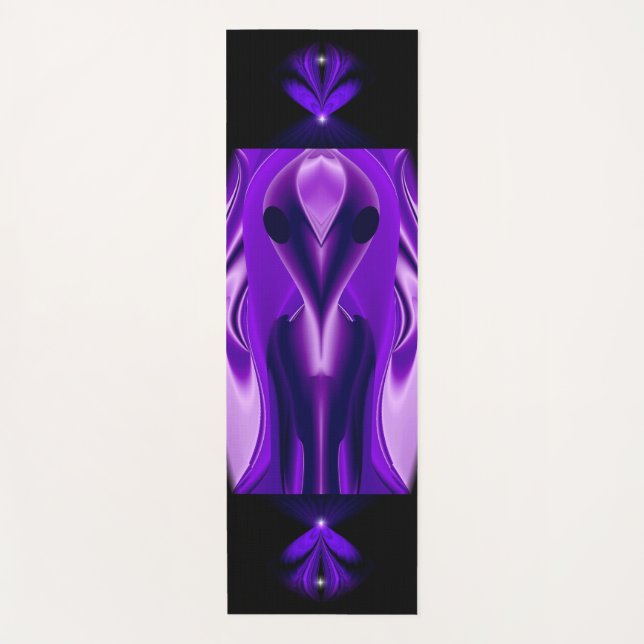 Tapete De Yoga 3D Sonhos Roxos Arco-Íris, Alienígena (Frente)
