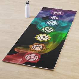 Tapete De Yoga 7 Chakra arco-íris fumo negrito preto APENAS FRENT