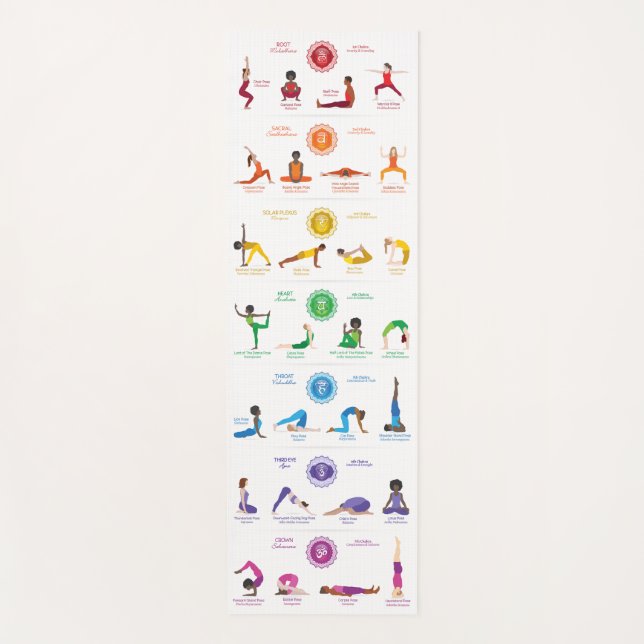 Tapete De Yoga 7 Chakras Yoga Poses Yoga Mat - 74 wbg (Frente)
