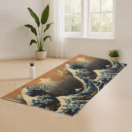 Tapete De Yoga A onda Excelente do artista japonês Kanagawa Vinta