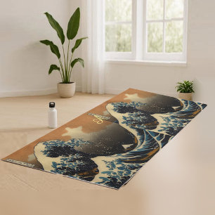 Tapete De Yoga A onda Excelente do artista japonês Kanagawa Vinta